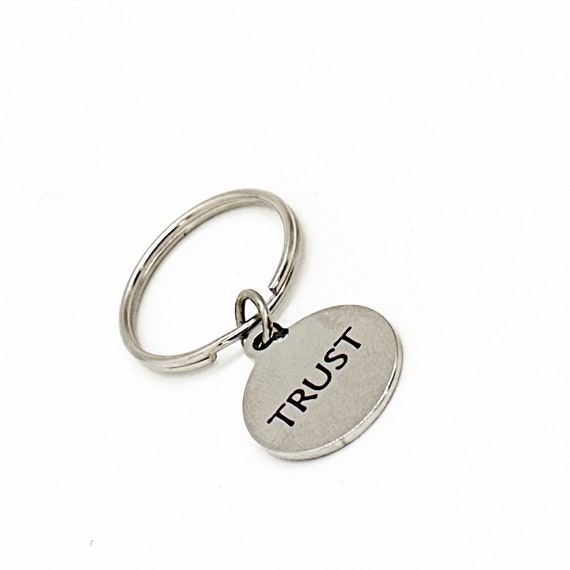 Trust Charm Keychain, Trust Words, Affirmation Gift, Believe, Faith, Gift For Her, Friend Gift, Wife Gift, Husband Gift, Trust Yourself