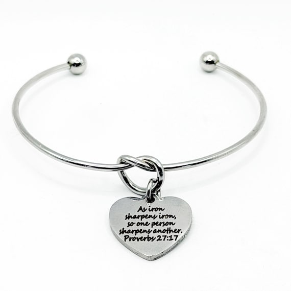 Iron Sharpens Iron Cuff Charm Bracelet