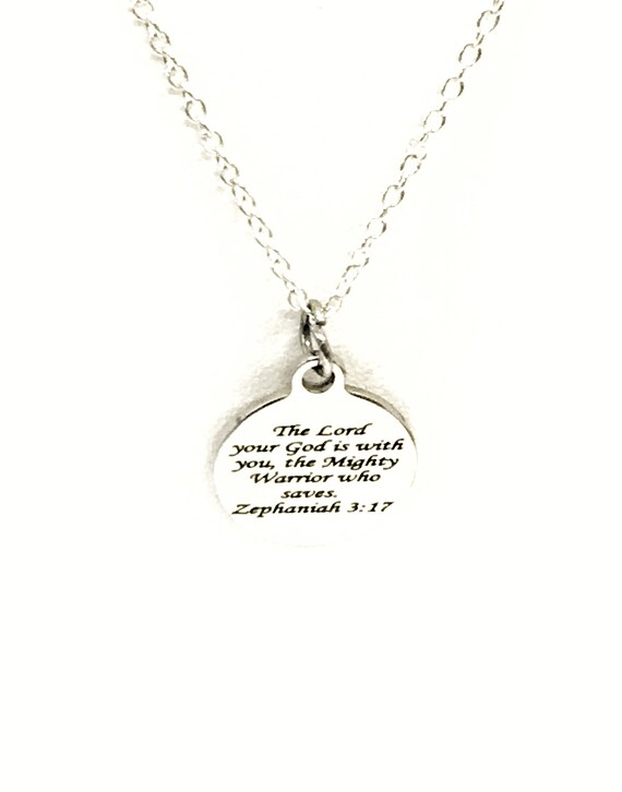 Scripture Gifts, Scripture Jewelry, The Lord Is With You Necklace, Christian Gifts, Scripture Necklace, Bible Verse Gifts, Baptism Gifts