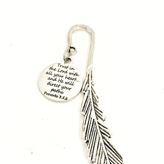 Bookmark Gift, Trust In The Lord With All Your Heart Bookmark, Christian Bible Gift, Bible Journaling Gift, Motivating Gift, Scripture Quote