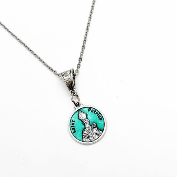 Patron Saint Gifts, Saint Patrick Charm Necklace, Patron Saint Of Ireland, Catholic Saints, May The Road Rise To Meet You, Irish Blessing