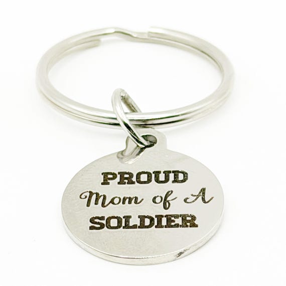 Proud Mom Of A Soldier Keychain