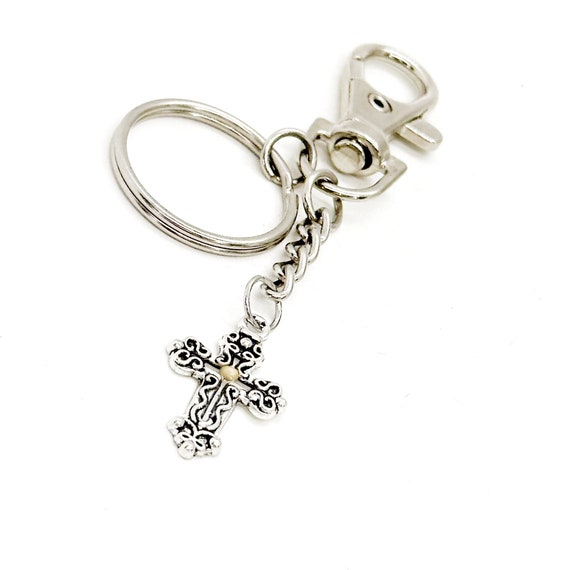 Mustard Seed Ornate Cross Keychain, Matthew 17 20 Faith Gift, Christian Gift, Scripture Gift, Baptism Gift, Mustard Seed Faith, Share Faith