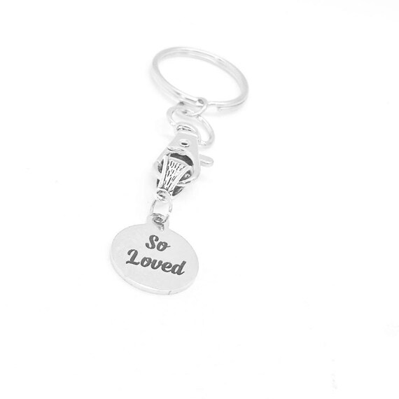 So Loved Charm Keychain, Love Gift, Daughter Gift, Son Gift, Wife, Husband, Going To College, New Car Keyring, You Are Loved, I Love You