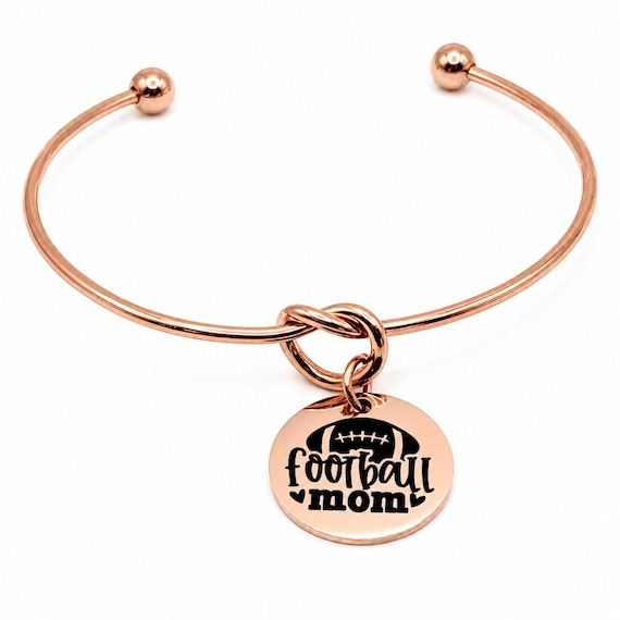 Football Mom Rose Goldtone Charm Bracelet