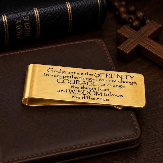 Serenity Prayer Goldtone Money Clip