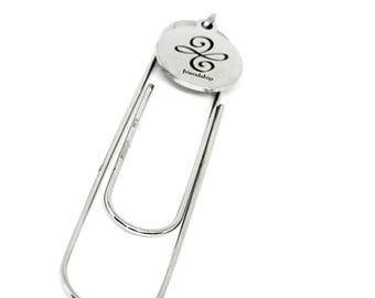 Friendship Symbol Charm Bookmark, Paperclip Bookmark, Friend Gift, Friends Forever, Gift For Her, Friend Love, Expanding Bangle, Sisters