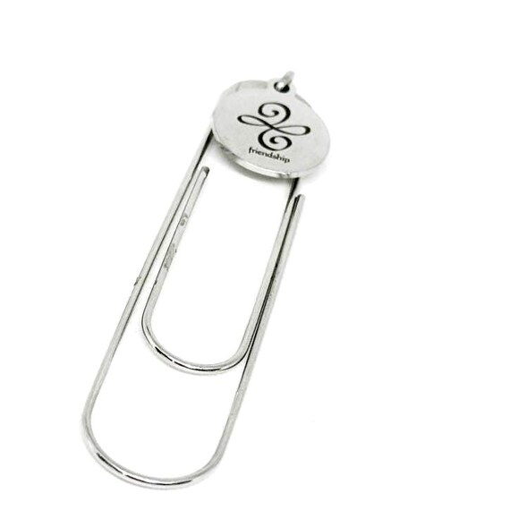 Friendship Symbol Charm Bookmark, Paperclip Bookmark, Friend Gift, Friends Forever, Gift For Her, Friend Love, Expanding Bangle, Sisters