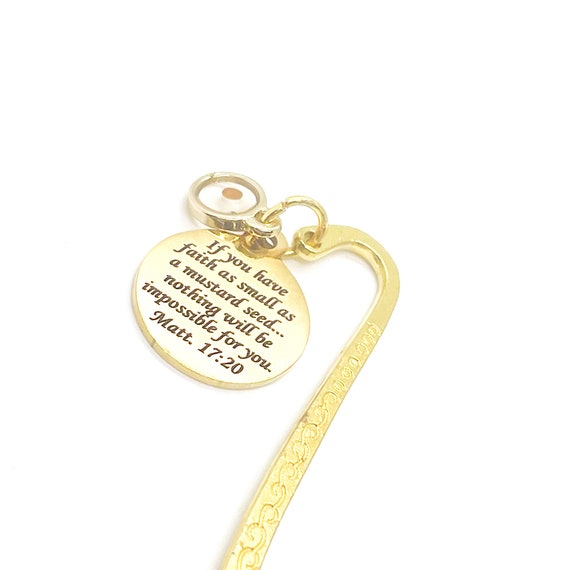 Scripture Bookmark, Mustard Seed Faith Bible Verse Bookmark, Scripture Gifts, Matthew 17 20 Bookmark, Bible Bookmark, Planner Bookmark