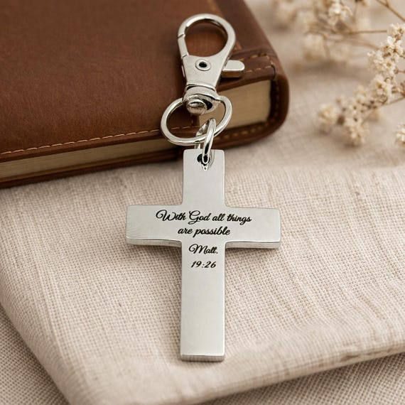 With God All Things Possible Cross Charm