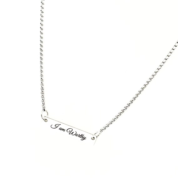 I Am Worthy Connector Charm Necklace, Affirmation Gifts, Motivational Jewelry, Gift For Me, Daughter, Wife, Granddaughter, Encouraging Her