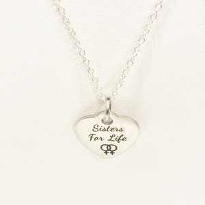 Sister Gift, Sister Necklace, Sisters For Life Necklace, Sorority Sister Gift, Big Sister Gift, Little Sister Gift, Sister In Law Gift