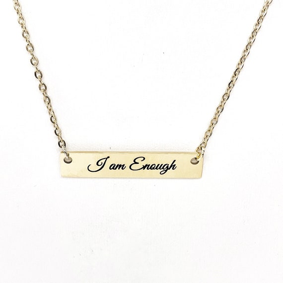 Affirmation Jewelry, I am Enough Necklace, Encouraging Her, Motivating Her, Strong Woman Gift, Affirmation Necklace, Affirmation Words