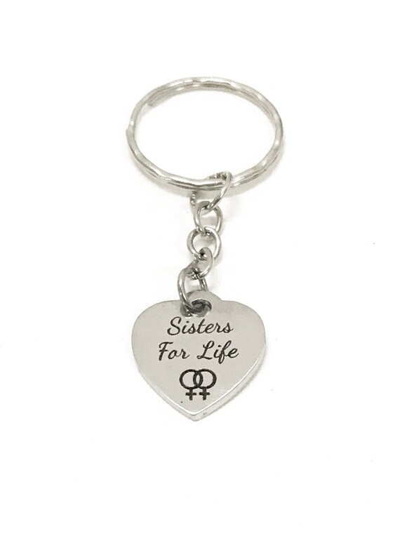 Sister Gifts, Sisters For Life Keychain, Big Sister Birthday Gift, Sorority Sister Gift, Sisters In Heart Gift, Sister In law Gift