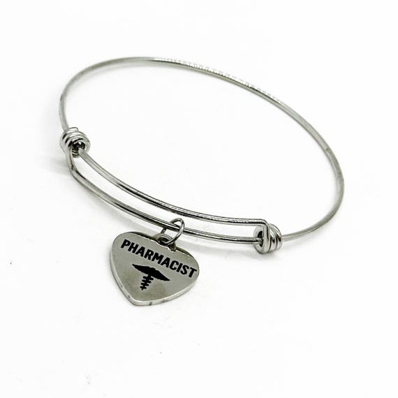 Pharmacist Charm Bracelet, Pharmacy Student, Gift For Her, Pharmacy School Graduate, Daughter Gift, Wife Gift, Graduation Gift, Caduceus