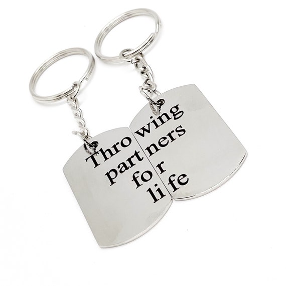 Throwing Partners For Life Keychain Set, Baseball Player Gift, Father Son Gift, Softball Keychains, Pitcher Catcher Keychains, Graduation