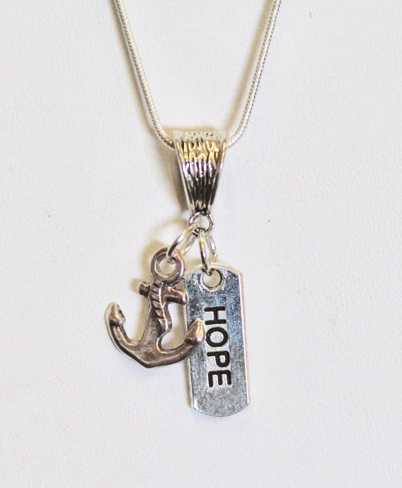 This Hope Is Our Anchor Pendant on Silver Chain, Hebrews 6:19 Bible Verse Jewelry, Gift For Her, Sympathy Gift, Valentines Day Gift