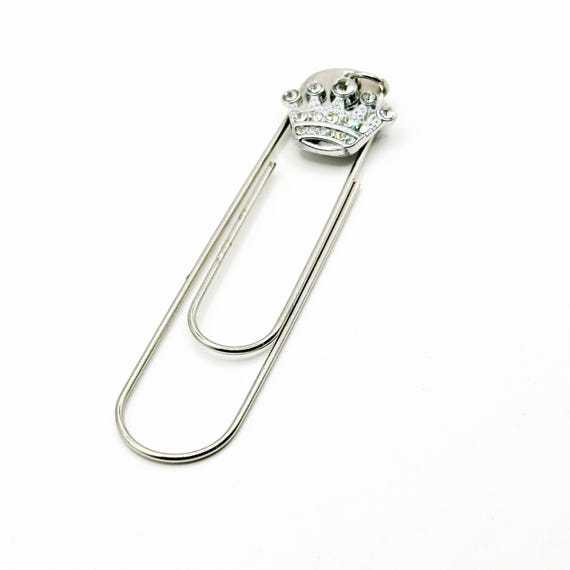 Rhinestone Crown Paperclip Bookmark