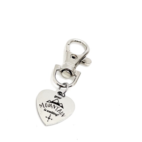 Motivation Gift, Your Mountain Is Waiting Clip On Charm, Mountain Moving Faith, Mountain Climbing, Bag Charm, Faith Gift, Travel Gift