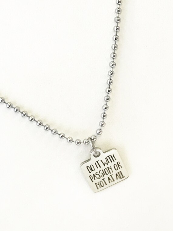 Encouraging Gift, Do It With Passion Necklace, Encouraging Jewelry, Encouraging Necklace, Success Gifts, Motivating Gift, Success Quotes