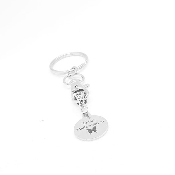Chiari Malformation Butterfly Charm Keychain, Medical Condition Awareness, Gift For Him, Brain Condition, Gift For Her, Caregiver