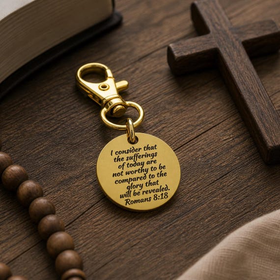 Romans 8 18 Gold-Plated 25mm Clip On Charm