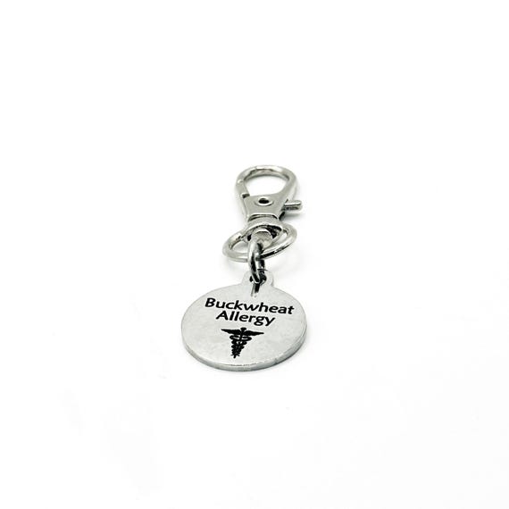 Buckwheat Allergy Medical Alert Clip On Charm Stainless Steel Allergy Awareness Emergency Tag