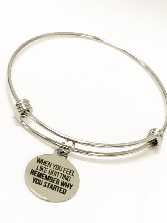 Encouragement Gift, Remember Why You Started Bracelet, Stacking Bangle, Encouragement Jewelry, Encouragement Bracelet, New Year Resolution