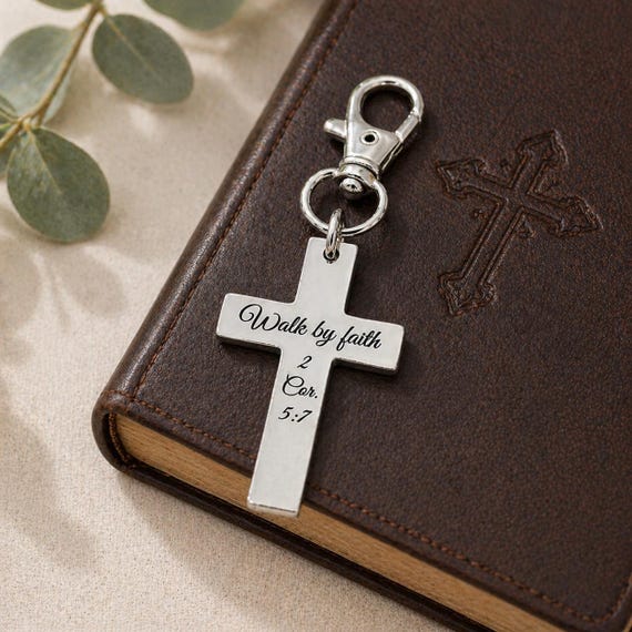 Walk By Faith Cross Clip On Charm