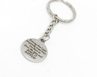 Motivation Gift, Make It Happen Keychain, Encouragement Gift, Make Your Dreams Come True, Motivating Quote, Encouraging Quote Keychain