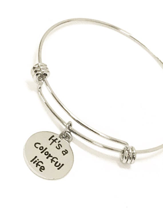 It's A Colorful Life Bracelet, Stacking Bangle, Adoption Gift, Blended Family Gift, Wife Bracelet, Girlfriend Gift, Colorful LIfe Gift