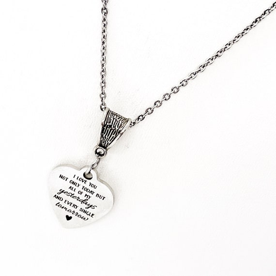 Love Gift, I Love You Necklace, Yesterday Today Tomorrow, Wife Gift, Anniversary Gift, Love Charm, Anniversary Jewelry Gift