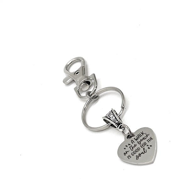Beach Lover Gift, A Walk On The Beach Is Good For The Soul Charm Keychain, Keychain Gift, Beach House Keychain, Beach Trip Gifts, Wife Gift