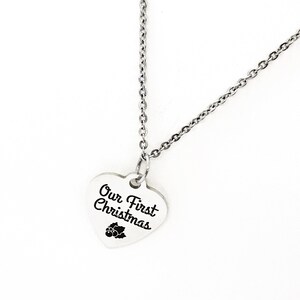 Christmas Jewelry, Our First Christmas Necklace, Girlfriend Gift, Wife Gift, Christmas Gifts, Newly Married Gift, Gift For Her, Newlyweds