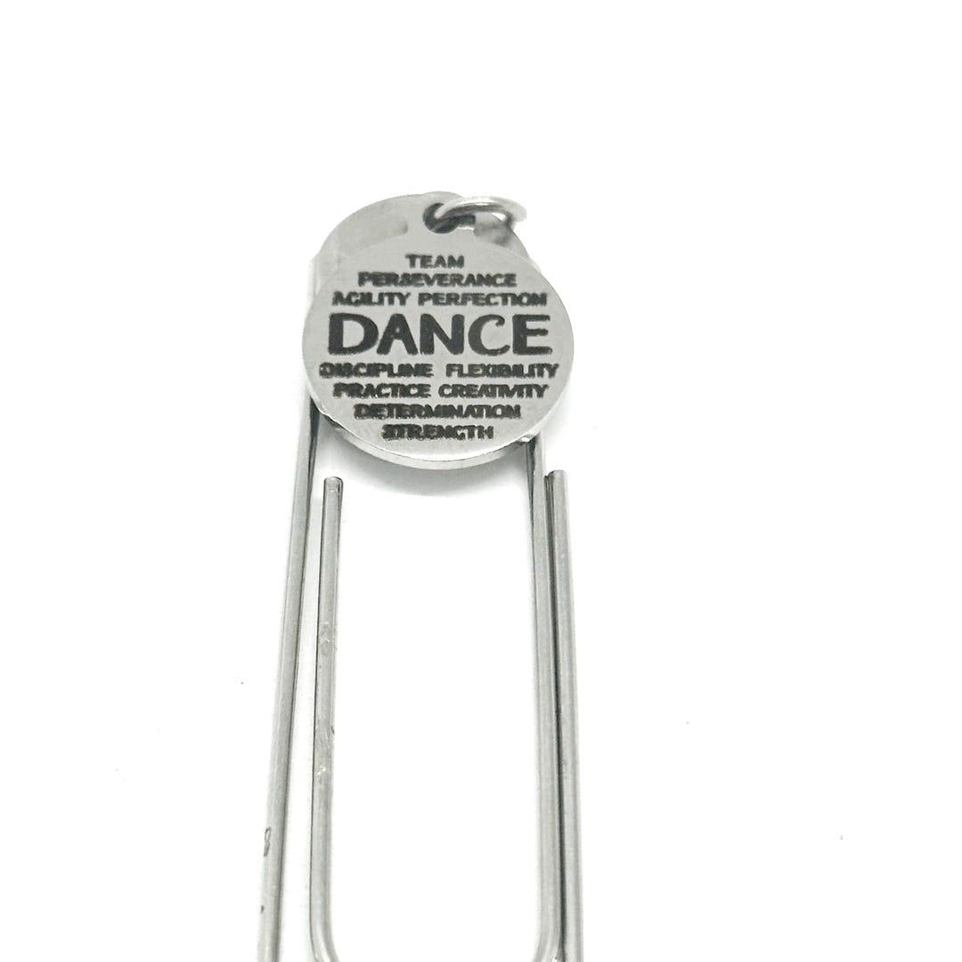 Dance Words Charm Bookmark, Paperclip Bookmark, Reader Gift, Book Lover ...