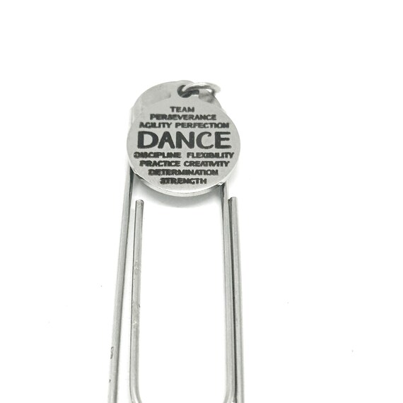 Dance Words Charm Bookmark, Paperclip Bookmark, Reader Gift, Book Lover, Dancer Gifts, Gift For Her, Gift For Him, Dance Teacher, Dance Team