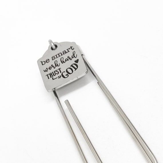 Faith Gift, Be Smart, Work Hard, Trust God Bookmark, Gift For Her, Christian Woman Gift, Christian Encouragement, Christian Motivation Gift