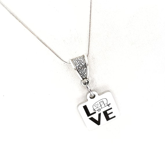 Camping Gift, Love Camping Necklace, Wife Gift, Girlfriend Gift, Camping Lover Gift, Gift For Her, Daughter Gift, Camping Necklace