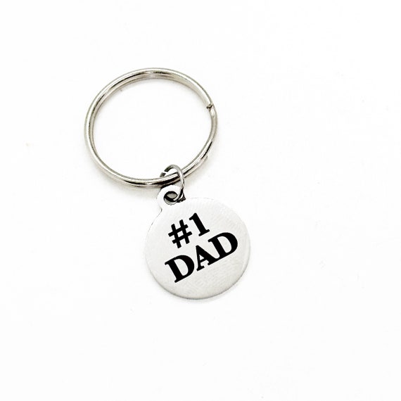 Number 1 Dad Charm Keychain, Fathers Day Gift, Dad Birthday, New Dad Baby Birth, Gift For Him, Husband Gift, Daddy, Father, From Kids