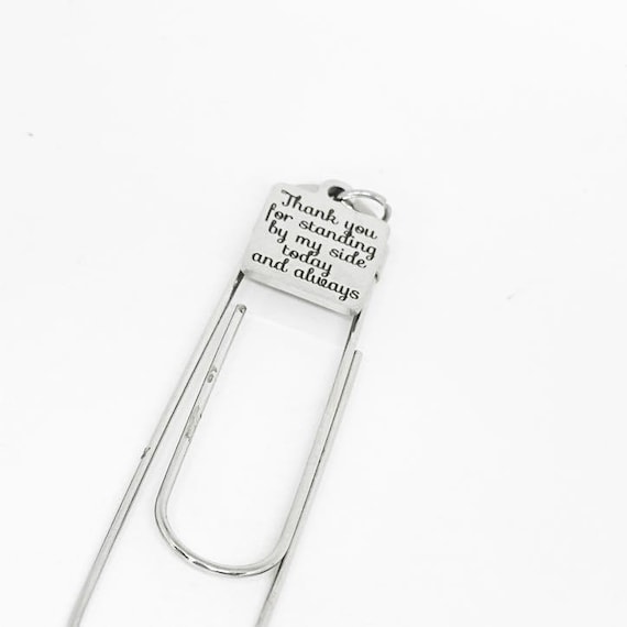 Thank You For Standing By My Side Bookmark Stainless Steel Charm Wedding Gift For Bridesmaids