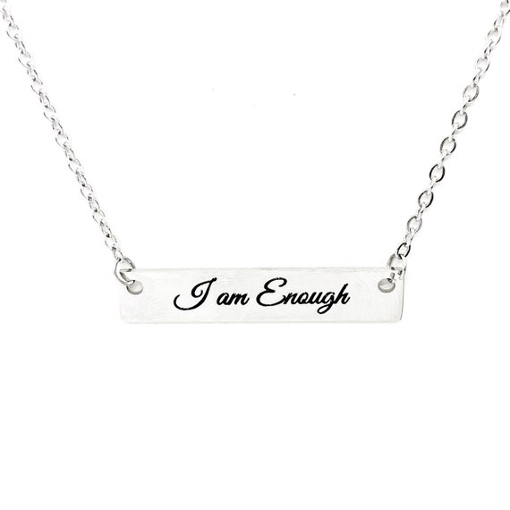 Affirmation Jewelry, I am Enough Necklace, Encouraging Her, Motivating Her, Strong Woman Gift, Affirmation Necklace, Affirmation Words