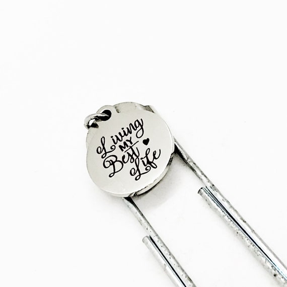 Living My Best Life Bookmark, Charm Bookmark, Paperclip Bookmark, New Year Resolutions, Planner Bookmark, New Year Gift, Girlfriend Gift