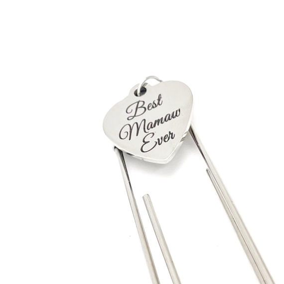 Mamaw Gift, Best Mamaw Ever Charm Bookmark, Reader Gift, Bible Bookmark, Planner Bookmark, Gift For Grandmother, Pregnancy Announce