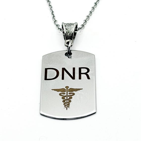 DNR Dog Tag Necklace Stainless Steel Charm