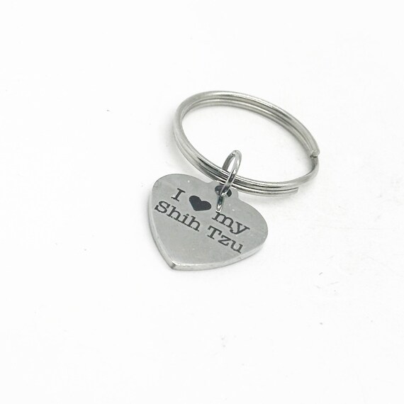 I Love My Shih Tzu Charm Keychain, Shih Tzu Owner, Gift For Her, Gift For Him, Mom, Dad, Daughter, Son, Shih Tzu Baby, New Dog, Pet Adoption