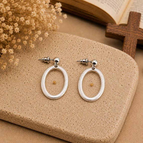 Mustard Seed Open Oval Faith Earrings