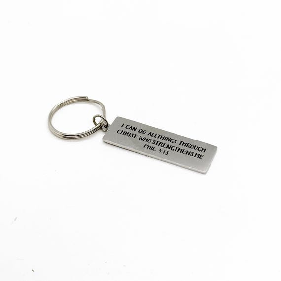 I Can Do All Things Through Christ Charm Keychain, Philippians 4 13, Christ Strengthens Me, Faith Gift, Scripture, Christian, Believer