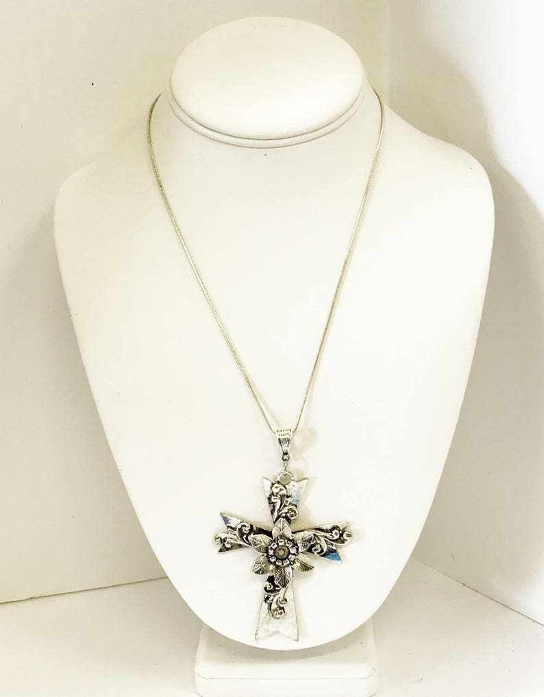 Mustard Seed Necklace Mustard Seed Flower Cross Necklace Etsy