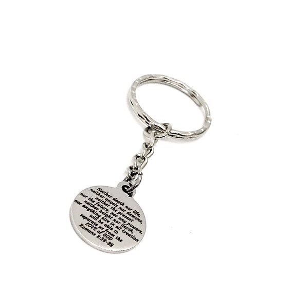 Scripture Gift, Nothing Separates Us From The Love Of God Keychain, Romans 8 38 and 39, Scripture Quote, Christian Gift, Baptism Gift