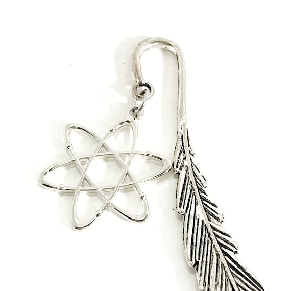 Atom Bookmark, Atom Charm, Charm Bookmark, Nerd Gift, Science Lover Gift, Science Bookmark, Nerdy Gifts, Nerdy Bookmark, Scientific Gifts